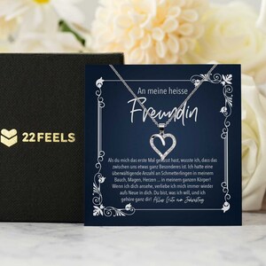 Freundin Jahrestag Geschenk Frau Romantischer Schmuck für Sie, An Meine, Silber Set mit Karte, Herz Halskette