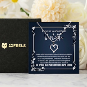 Frisch Verlobte Geschenk, Verlobung Frauen Schmuck, Bride To Be, An Meine, Willst Du Mich Heiraten, Silber Halskette Herz mit Karte