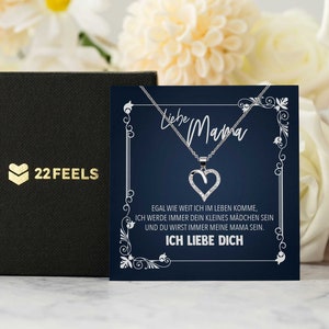 Mama Geschenk von Tochter  Muttertag, Geburtstag, Frauen Schmuck mit Karte, Echt Silber Herz Halskette, Weihnachten Idee Mutter Tochter