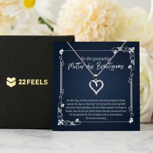Mutter des Bräutigams Geschenk von Braut Schwiegertochter, Schwiegermama Hochzeit Silber Schmuck Set Karte Herz Halskette Frauen