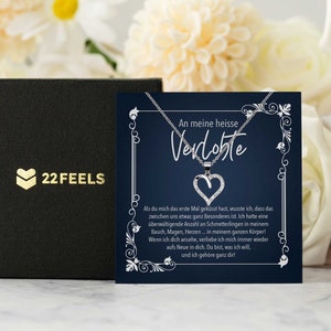 Frisch Verlobte Geschenk, Verlobung Frauen Schmuck, Bride To Be, An Meine, Willst Du Mich Heiraten, Silber Halskette Herz mit Karte