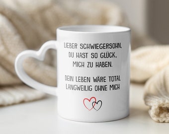 Tasse „An Meinen Lieben Schwiegersohn“ – Liebevolle Botschaft Von Der Schwiegermutter, Schwarz
