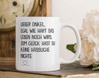 Bester Onkel Geschenk von Nichte zum Geburtstag Weihnachten Herrentag Kaffeetasse für Männer Nichte und Onkel Tasse Haferl