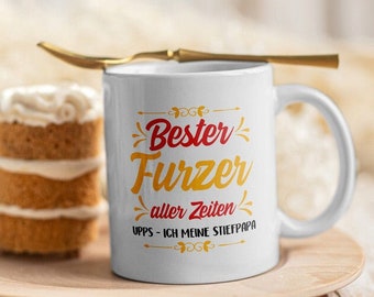 Stiefvater Geschenk Geburtstag Bonuspapa Vatertag Stiefpapa Tasse Bester Furzer Weihnachten Geschenkidee Stiefeltern Kaffeetasse für