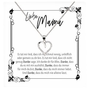Mama Geschenk Muttertag Geburtstag Frauen Schmuck mit Karte Herz Halskette Echt Silber Weihnachten Idee von Tochter oder Sohn