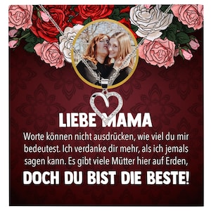 Mama Schmuck Personalisiertes Geschenk Muttertag Geburtstag Frauen Halskette Personalisisierbar Karte Herz Collier Echt Silber Weihnachten