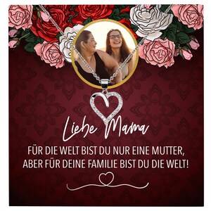 Mama Schmuck Personalisiertes Geschenk Muttertag Geburtstag Frauen Halskette Personalisisierbar Karte Herz Collier Echt Silber Weihnachten