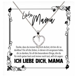 Mama Geschenk Muttertag Geburtstag Frauen Schmuck mit Karte Herz Halskette Echt Silber Weihnachten Idee von Tochter oder Sohn