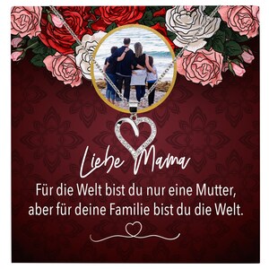 Mama Schmuck Personalisiertes Geschenk Muttertag Geburtstag Frauen Halskette Personalisisierbar Karte Herz Collier Echt Silber Weihnachten