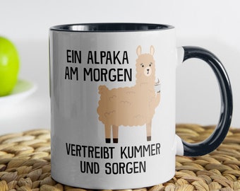 Alpaka Tasse Lustig Süßes Tier Spruchtasse Geschenk Arbeitskollege Büro Humo Witzig Kaffeetasse für Männer und Frauen