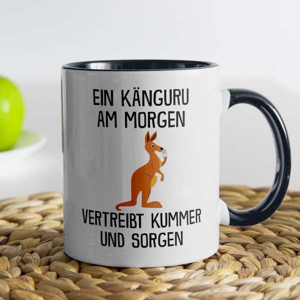 Känguru Tasse Lustig Süßes Tier Spruchtasse Geschenk Arbeitskollege Büro Humo Witzig Kaffeetasse für Männer und Frauen