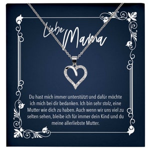 Mama Geschenk Muttertag Geburtstag Frauen Herz Halskette mit Karte Echt Silber SchmuckWeihnachten Idee von Tochter oder Sohn