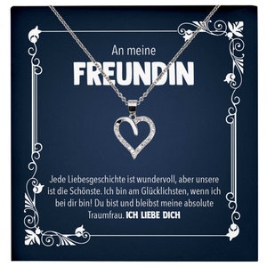 Jahrestag Geschenk Freundin Schmuck Frauen Valentinstag Geburtstag Weihnachten Idee An Meine Liebe - Silber Herz Halskette mit Karte