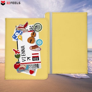 Wien Souvenir Reisepasshülle Organizer Reisen Gadgets ÷sterreich Haupstadt Urlaub Kunst-Leder Etui Cover Frauen Männer Kinder