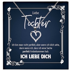 Tochter Geschenk Geburtstag Mädchen Schmuck Kinder Weihnachten Bachelor Master 18 Jahre Firmung Frauen Herz Halskette Echt Silber mit Karte