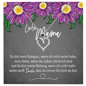 Mama Geschenk Muttertag Geburtstag Frauen Schmuck mit Karte Herz Halskette Echt Silber Weihnachten Idee von Tochter oder Sohn