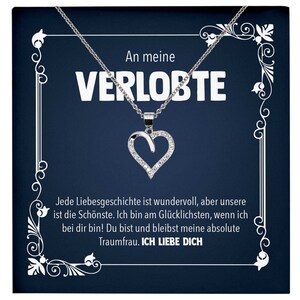 Verlobungsgeschenk Frauen Schmuck Verlobte Bride To Be, An Meine Liebe Willst Du Mich Heiraten - Silber Herz Halskette mit Karte