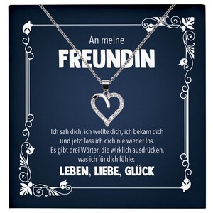 Jahrestag Geschenk Freundin Schmuck Frauen Valentinstag Geburtstag Weihnachten Idee An Meine Liebe - Silber Herz Halskette mit Karte