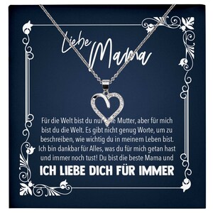 Mama Geschenk Muttertag Geburtstag Frauen Herz Halskette mit Karte Echt Silber SchmuckWeihnachten Idee von Tochter oder Sohn