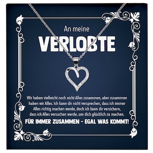 Verlobungsgeschenk Frauen Schmuck Verlobte Bride To Be, An Meine Liebe Willst Du Mich Heiraten - Silber Herz Halskette mit Karte