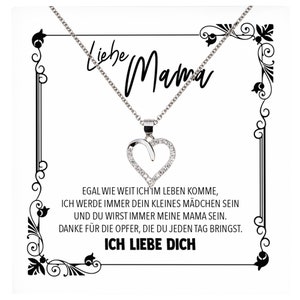 Mama Geschenk von Tochter Muttertag Geburtstag Frauen Schmuck mit Karte Echt Silber Herz Halskette Weihnachten Idee Mutter Tochter