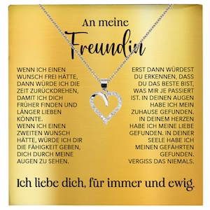 Freundin Geschenk Silber Ich Liebe Dich Schmuck Frauen Silber 925/000 Herz Halskette Valentinstag Jahrestag Damen Collier Liebesbeweis