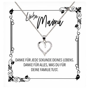 Mama Geschenk Muttertag Geburtstag Frauen Schmuck mit Karte Herz Halskette Echt Silber Weihnachten Idee von Tochter oder Sohn