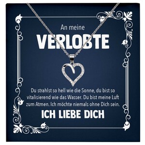 Verlobungsgeschenk Frauen Schmuck Verlobte Bride To Be, An Meine Liebe Willst Du Mich Heiraten - Silber Herz Halskette mit Karte