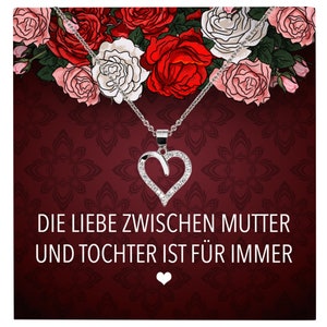 Mama Geschenk von Tochter Muttertag Geburtstag Frauen Schmuck mit Karte Echt Silber Herz Halskette Weihnachten Idee Mutter Tochter