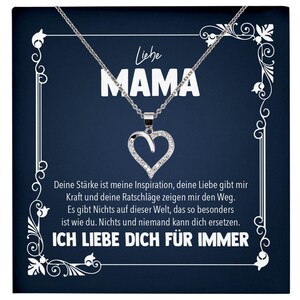 Liebe Mama Geschenk Silber 925/000 Herz Halskette Muttertag Valentinstag Frauen Schmuck Karte Mutter Geburtstag Weihnachten Damen Collier