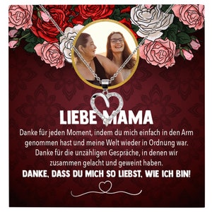 Mama Schmuck Personalisiertes Geschenk Muttertag Geburtstag Frauen Halskette Personalisisierbar Karte Herz Collier Echt Silber Weihnachten