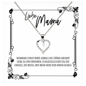 Mama Geschenk Muttertag Geburtstag Frauen Schmuck mit Karte Herz Halskette Echt Silber Weihnachten Idee von Tochter oder Sohn
