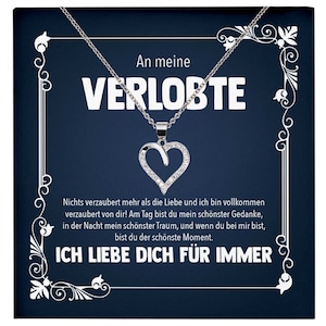 Frisch Verlobte Geschenk Verlobung Frauen Schmuck Bride To Be, An Meine Liebe Willst Du Mich Heiraten - Silber Halskette Herz mit Karte