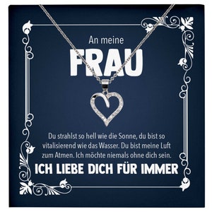 Ehefrau Geschenk Hochzeitstag Halskette Frauen Valentinstag Geburtstag Idee An Meine Frau - Silber Schmuck Halskette mit Karte