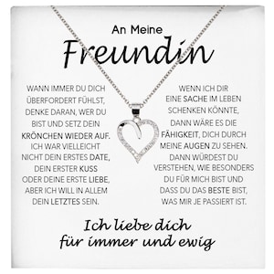 Freundin Geschenk Silber Ich Liebe Dich Schmuck Frauen Silber 925/000 Herz Halskette Valentinstag Jahrestag Damen Collier Liebesbeweis