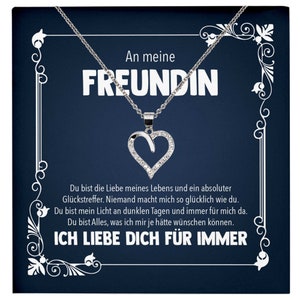 Jahrestag Geschenk Freundin Schmuck Frauen Valentinstag Geburtstag Weihnachten Idee An Meine Liebe - Silber Herz Halskette mit Karte
