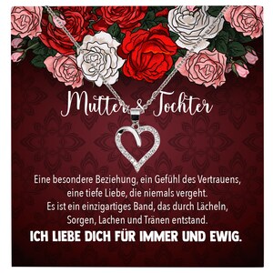Mama Geschenk von Tochter Muttertag Geburtstag Frauen Schmuck mit Karte Echt Silber Herz Halskette Weihnachten Idee Mutter Tochter