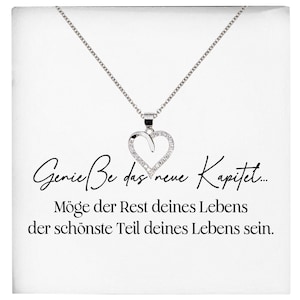 Neues Kapitel Werdende Mama to Be Schwangerschaft Geschenk Muttertag Silber 925/000 Frauen Herz Halskette Karte Schmuck Collier Babyparty