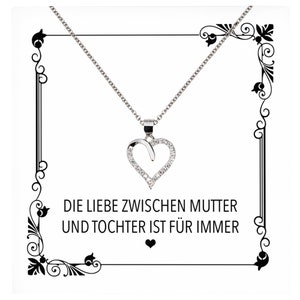 Mama Geschenk von Tochter Muttertag Geburtstag Frauen Schmuck mit Karte Echt Silber Herz Halskette Weihnachten Idee Mutter Tochter