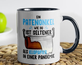 Patenonkel Geschenk Tasse Taufpate Pate Geburtstag Weihnachten Vatertag Onkel Kaffeetasse für Männer, Haferl Ged Dout Pätter Döte