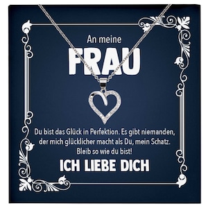 Ehefrau Geschenk Hochzeitstag Halskette Frauen Valentinstag Geburtstag Idee An Meine Frau - Silber Schmuck Halskette mit Karte