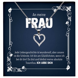 Ehefrau Geschenk Hochzeitstag Halskette Frauen Valentinstag Geburtstag Idee An Meine Frau - Silber Schmuck Halskette mit Karte