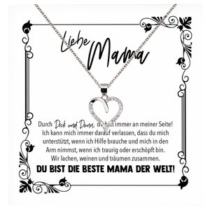 Mama Geschenk Muttertag Geburtstag Frauen Schmuck mit Karte Herz Halskette Echt Silber Weihnachten Idee von Tochter oder Sohn