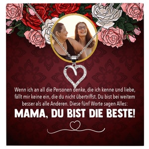 Mama Schmuck Personalisiertes Geschenk Muttertag Geburtstag Frauen Halskette Personalisisierbar Karte Herz Collier Echt Silber Weihnachten