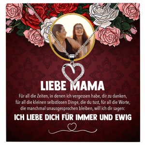 Mama Schmuck Personalisiertes Geschenk Muttertag Geburtstag Frauen Halskette Personalisisierbar Karte Herz Collier Echt Silber Weihnachten