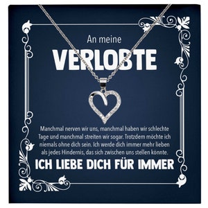Verlobungsgeschenk Frauen Schmuck Verlobte Bride To Be, An Meine Liebe Willst Du Mich Heiraten - Silber Herz Halskette mit Karte