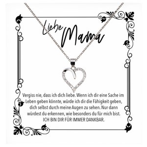 Mama Geschenk Muttertag Geburtstag Frauen Schmuck mit Karte Herz Halskette Echt Silber Weihnachten Idee von Tochter oder Sohn