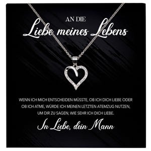 Ich Liebe Dich Frauen Geschenk Silber 925/000 Schmuck "Meines Lebens" Ehefrau Freundin Herz Halskette Valentinstag Hochzeitstag Jahrestag