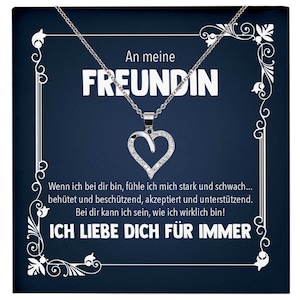 Jahrestag Geschenk Freundin Schmuck Frauen Valentinstag Geburtstag Weihnachten Idee An Meine Liebe - Silber Herz Halskette mit Karte