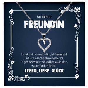 Jahrestag Geschenk Freundin Schmuck Frauen Valentinstag Geburtstag Weihnachten Idee An Meine Liebe - Silber Herz Halskette mit Karte